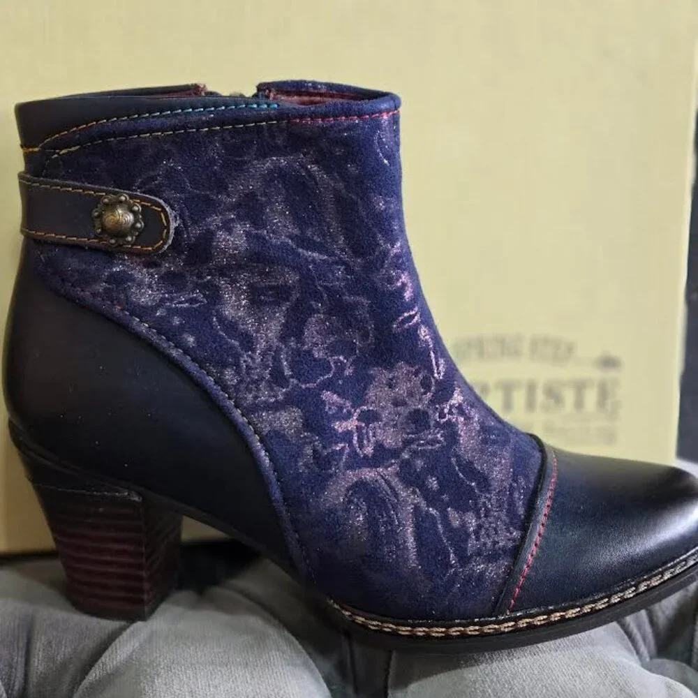 L'Artiste SoCute Bootie Navy Size 38 (US 7.5/8) - Picture 1 of 5